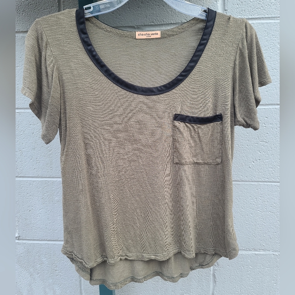 Flowy Army Green Crop Top